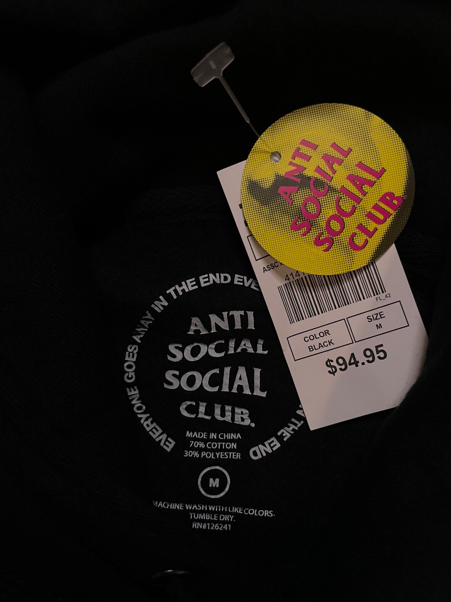 Anti Social Social Club black & purple hoodie