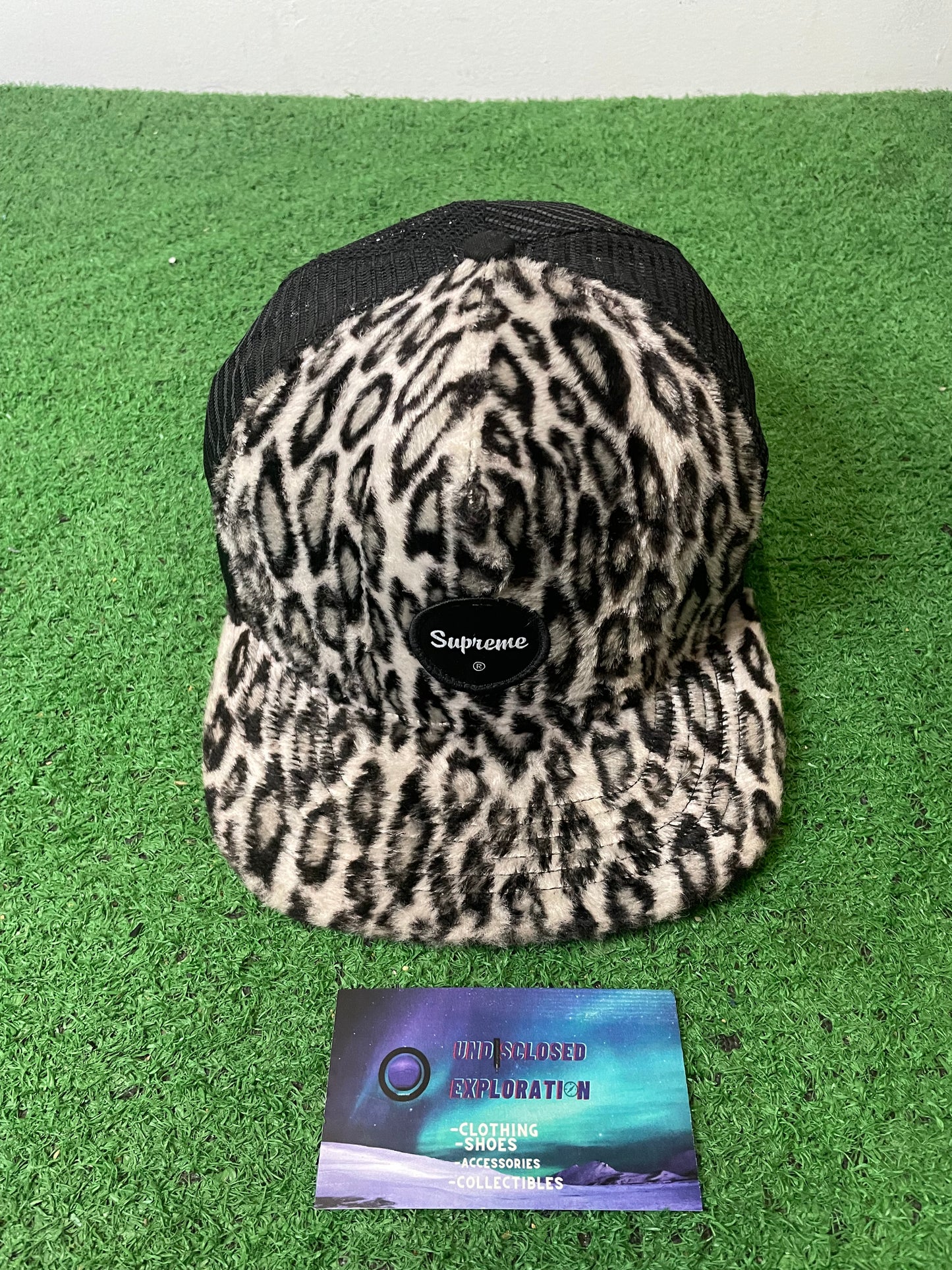 Supreme leopard mesh hat