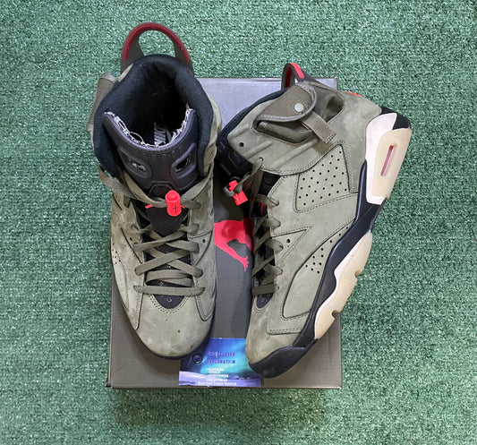 Air Jordan 6 Travis Scott olive size 10.5men/12women