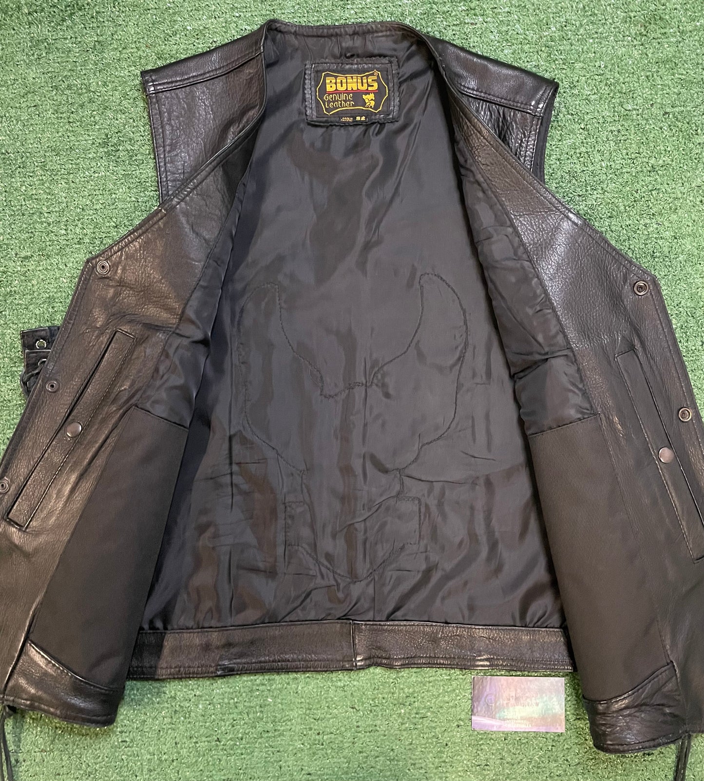 Vintage Harley Davidson leather embroidered eagle vest