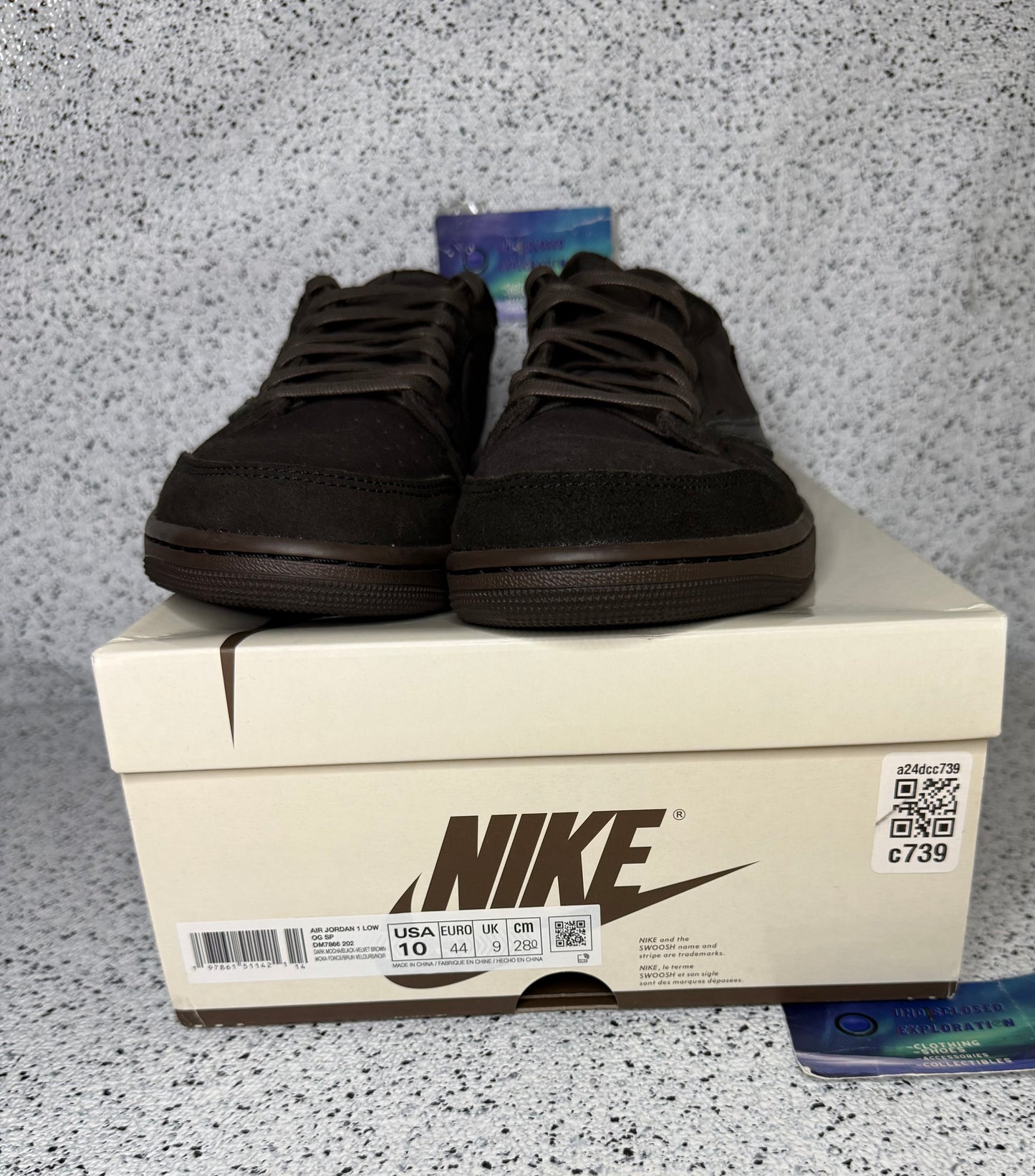 Jordan 1 Low Travis Scott Velvet 10 Men/11.5 Women “Preowned”