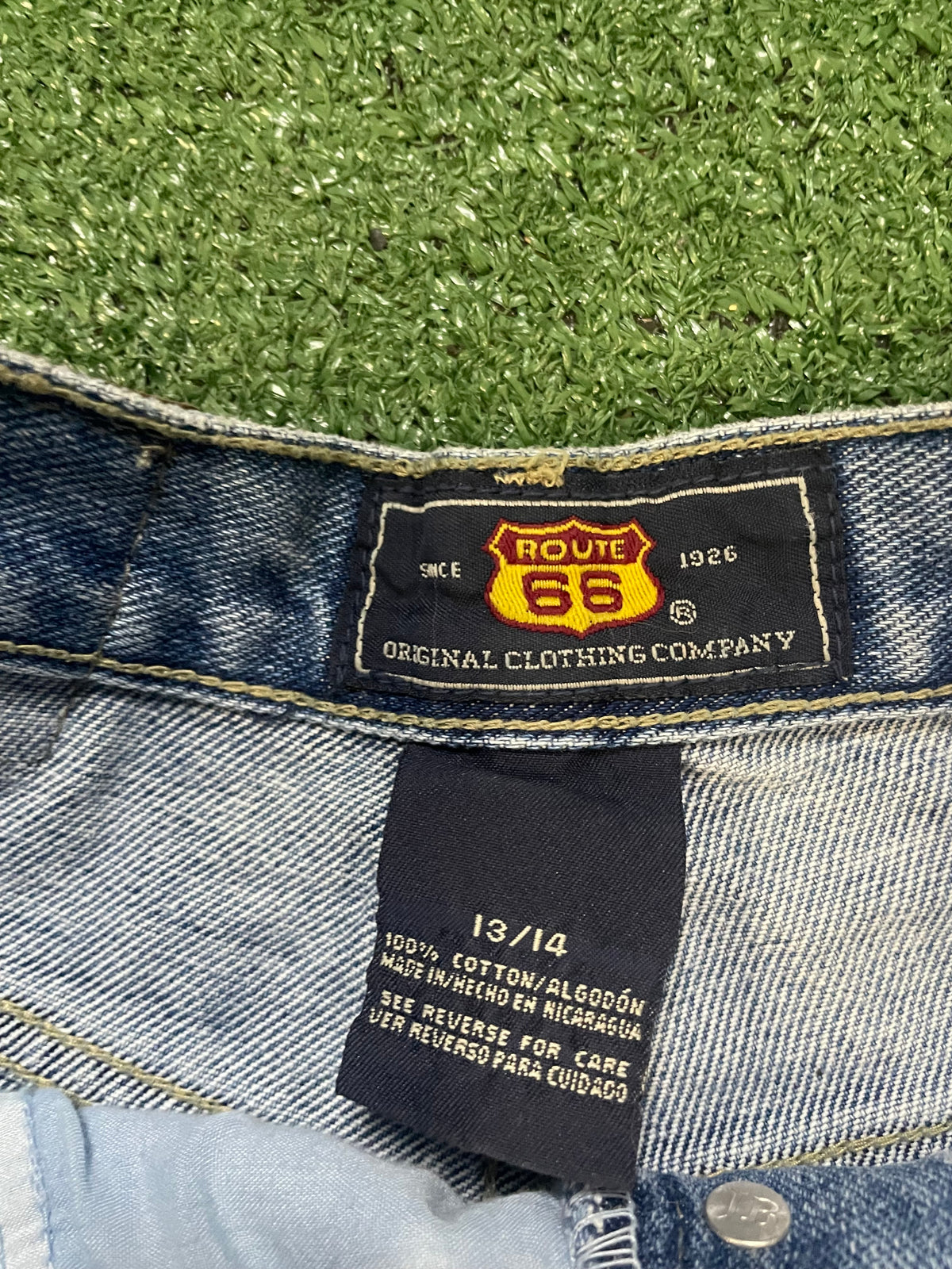 Route 66 light wash Jean shorts
