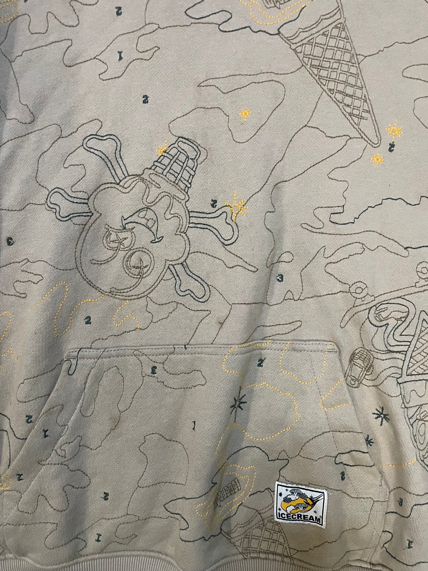 Icecream embroidered camo hoodie