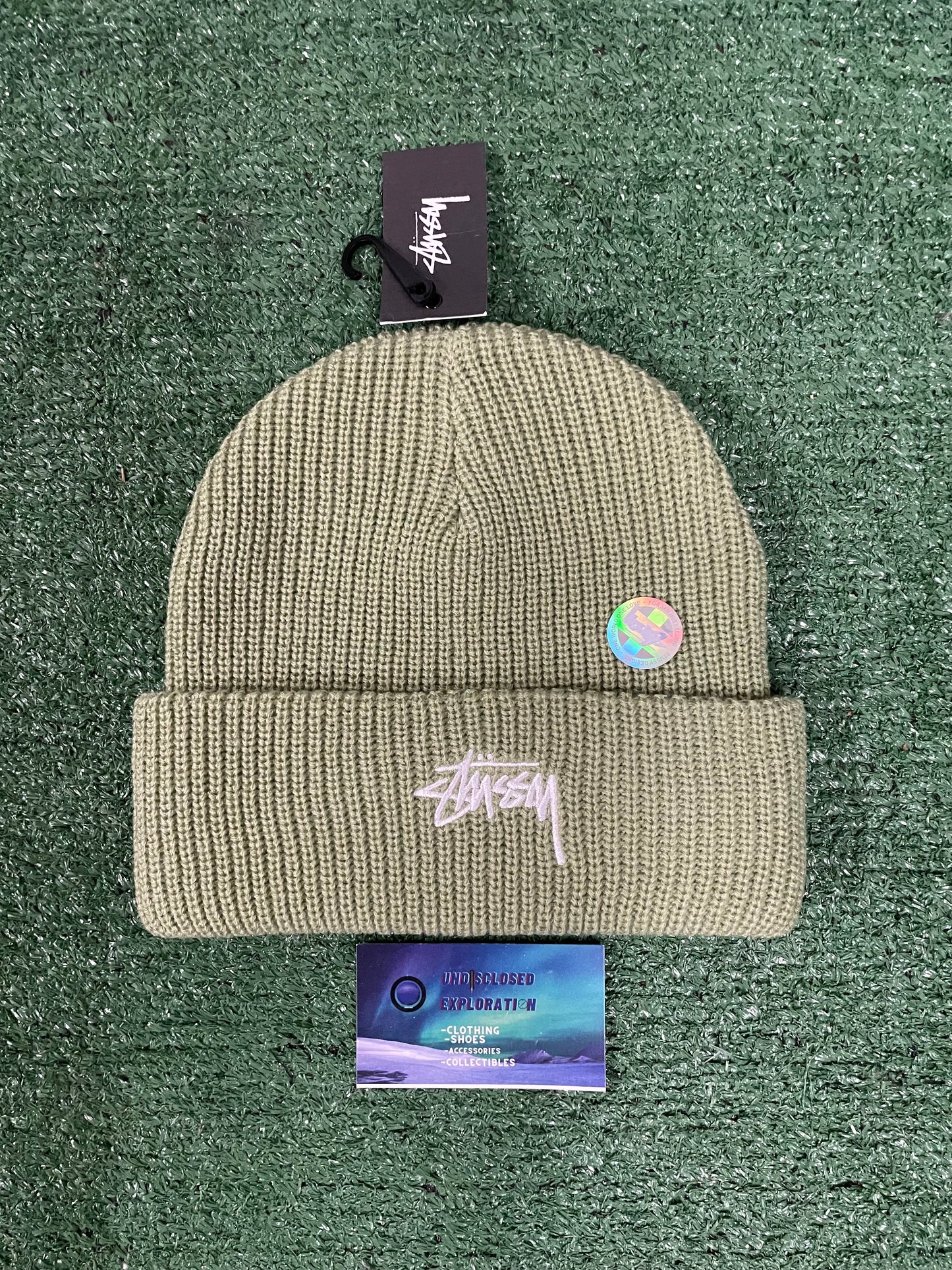 Stussy Pale Green cuff beanie