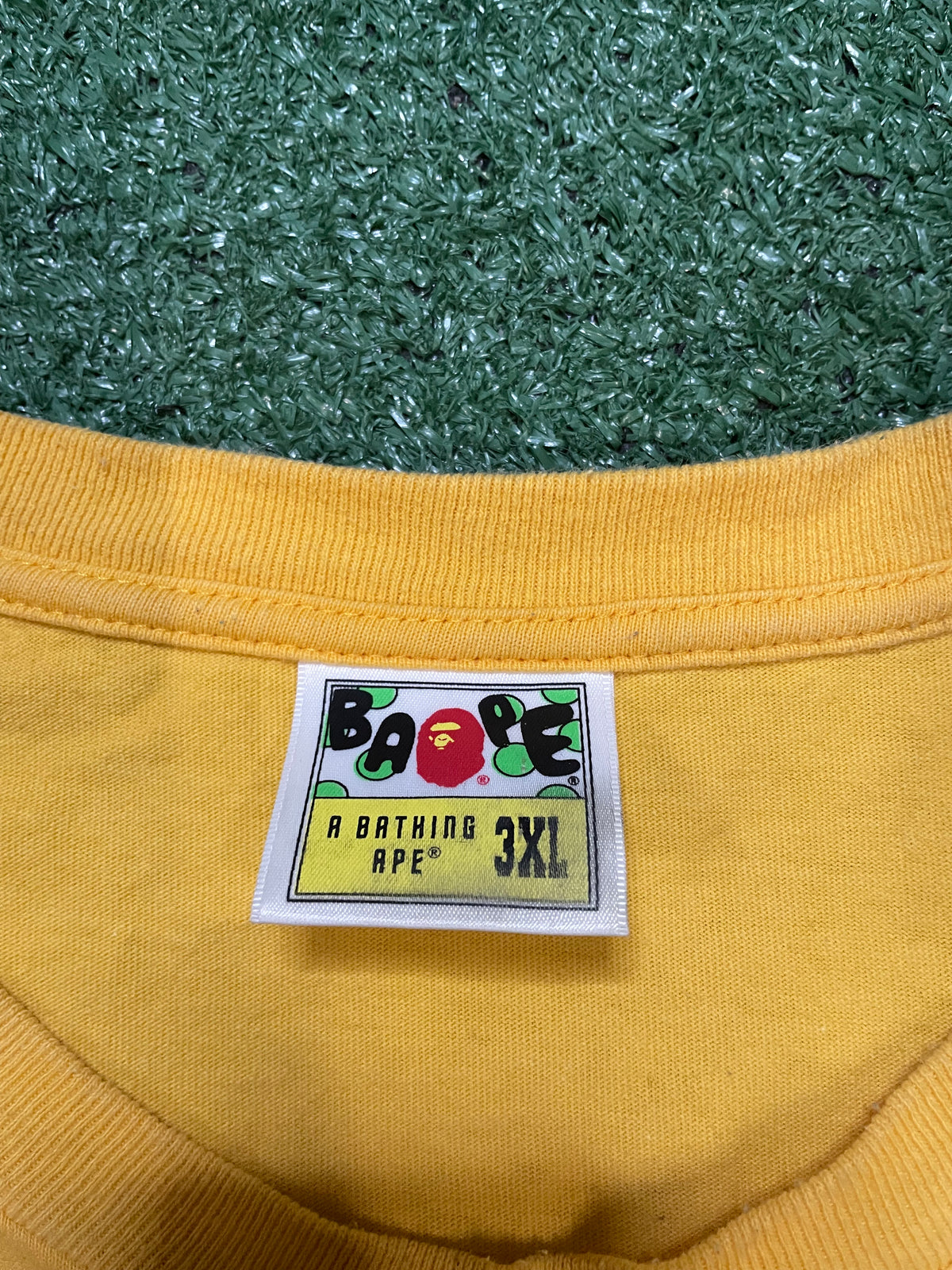 A Bathing Ape Bape yellow red & blue tee