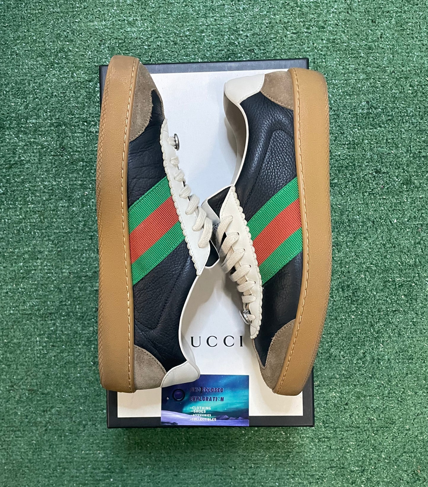 Gucci G74 Web low black sneakers size 9men/10.5women
