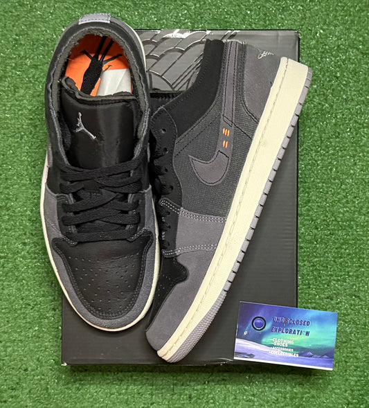 Jordan 1 Low Craft Inside Out Black 7 Men/8.5 Women “Preowned”