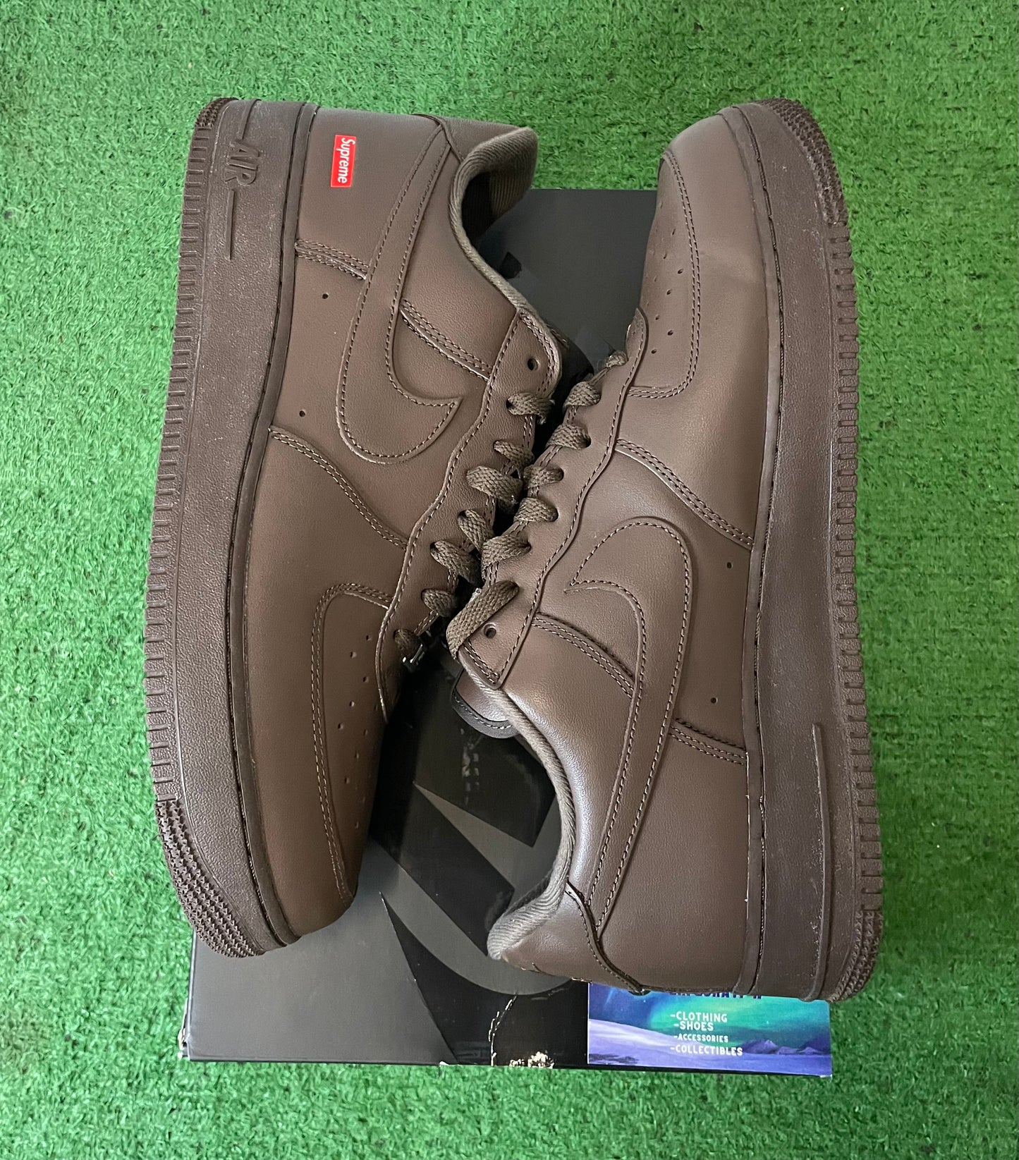 Nike Air Force 1 low x supreme baroque brown size 12men/13.5women