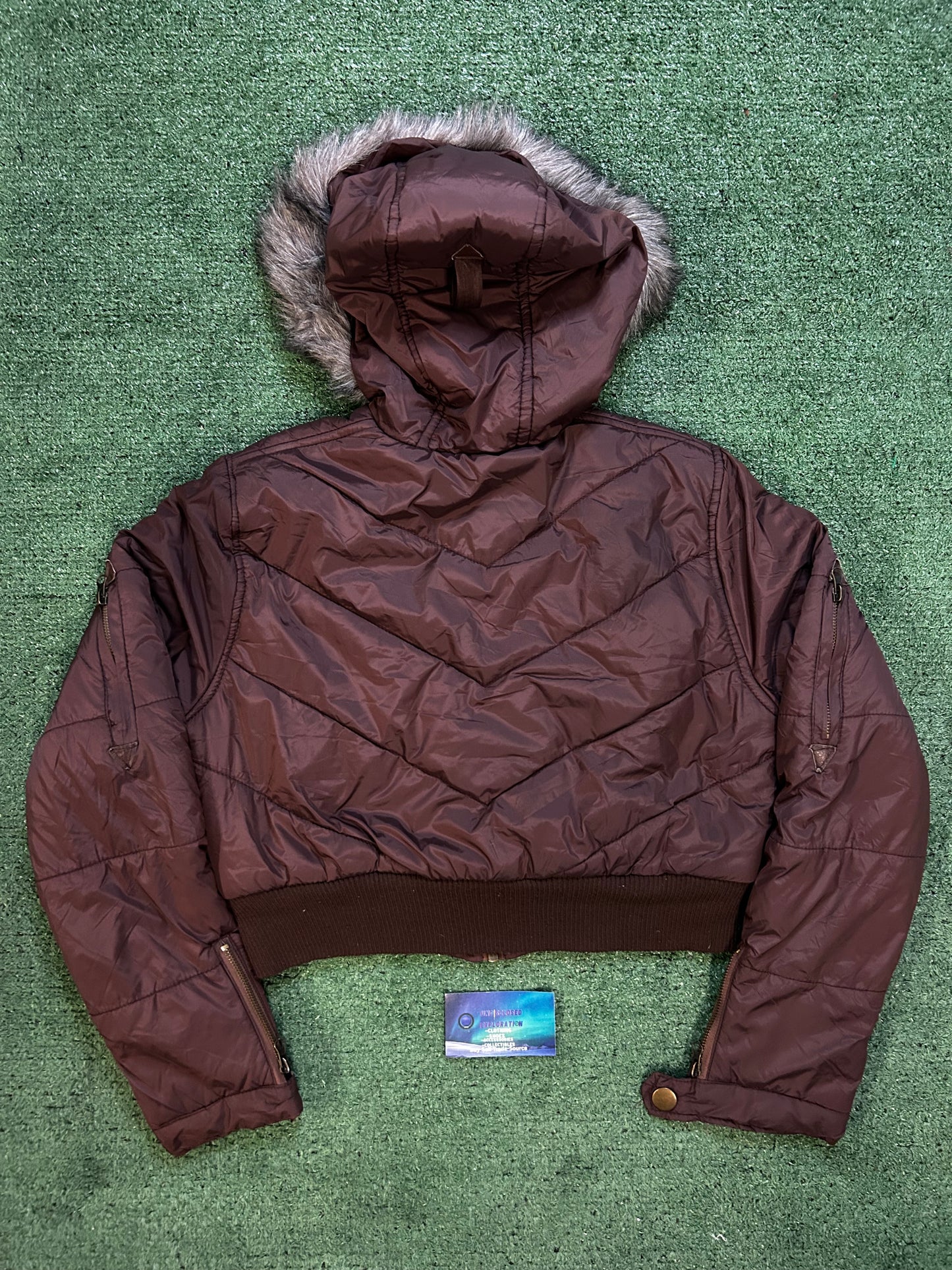 Vintage rave cropped parka jacket