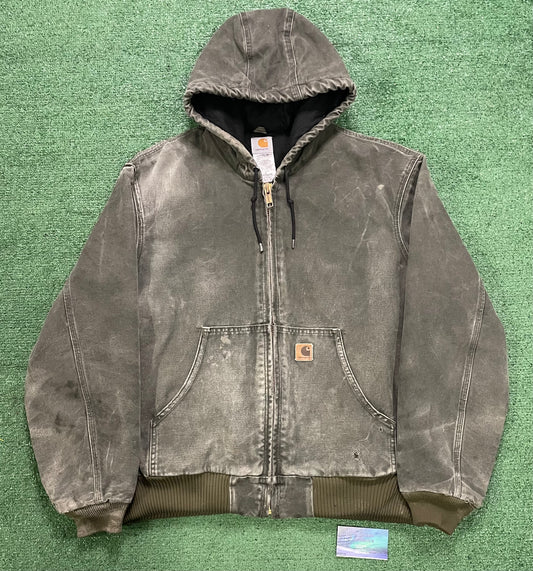 Vintage Carhartt moss green hooded jacket