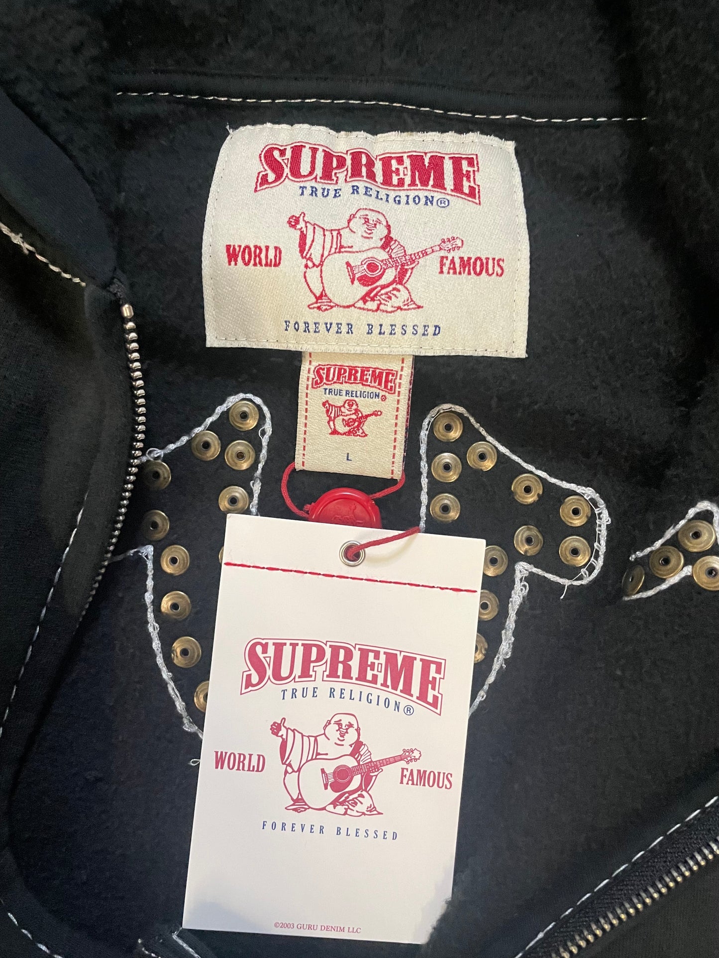 Supreme X True Religion black hoodie