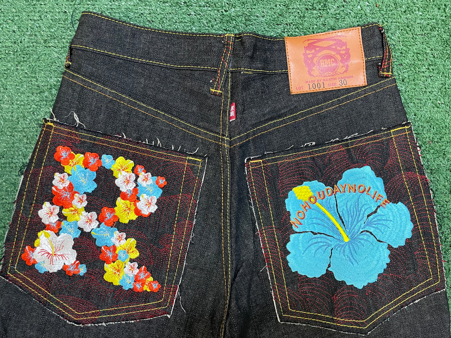 Vintage 1990s RMC Red monkey company indigo wash floral jeans