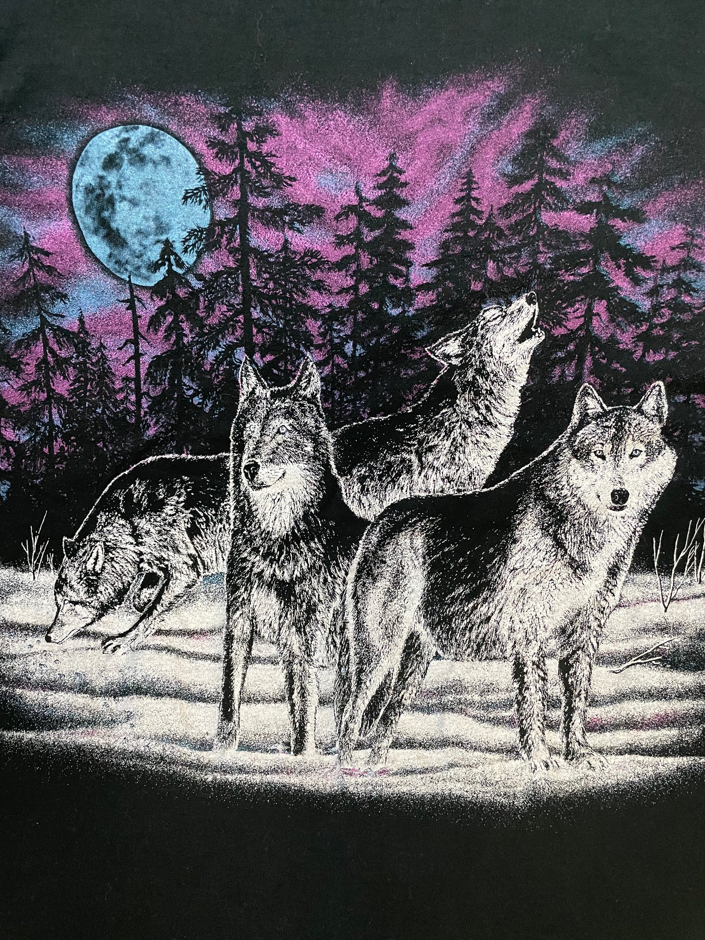 Vintage 1990s Alaska wolves tee