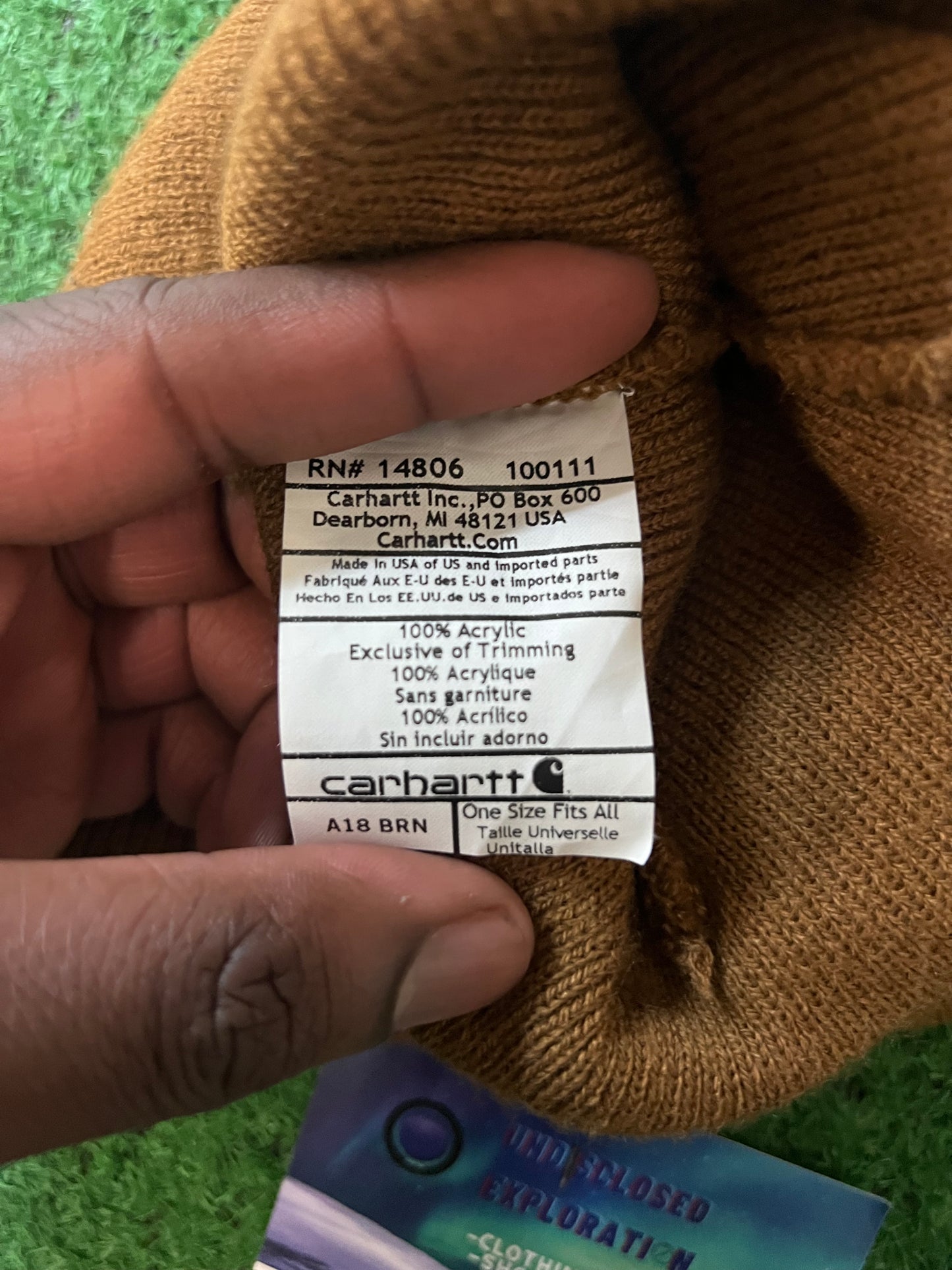 Carhartt wheat brown beanie