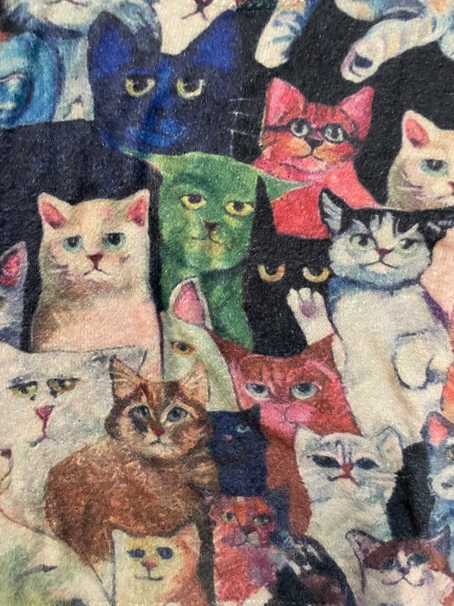 Multicolor cat wool sweater