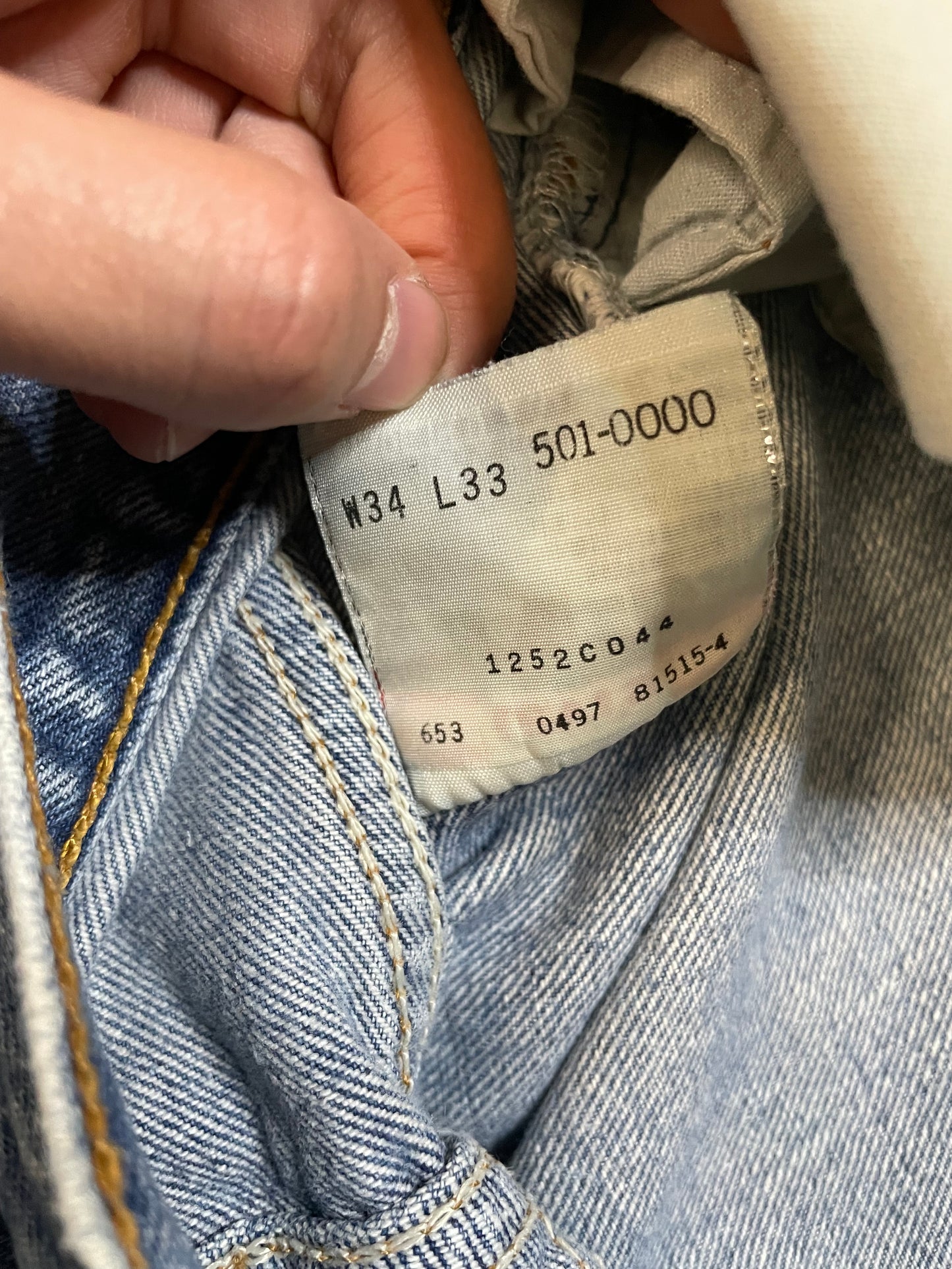 Vintage 1990s Levi 501XX light wash made in USA jeans