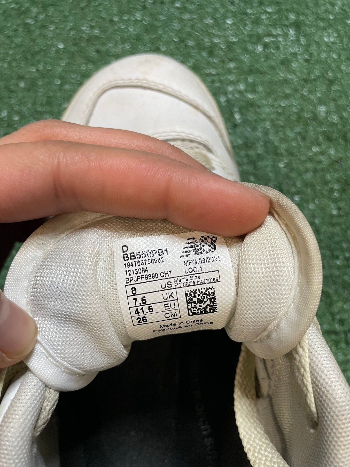 New Balance 550 triple white light grey size 8men/9.5women