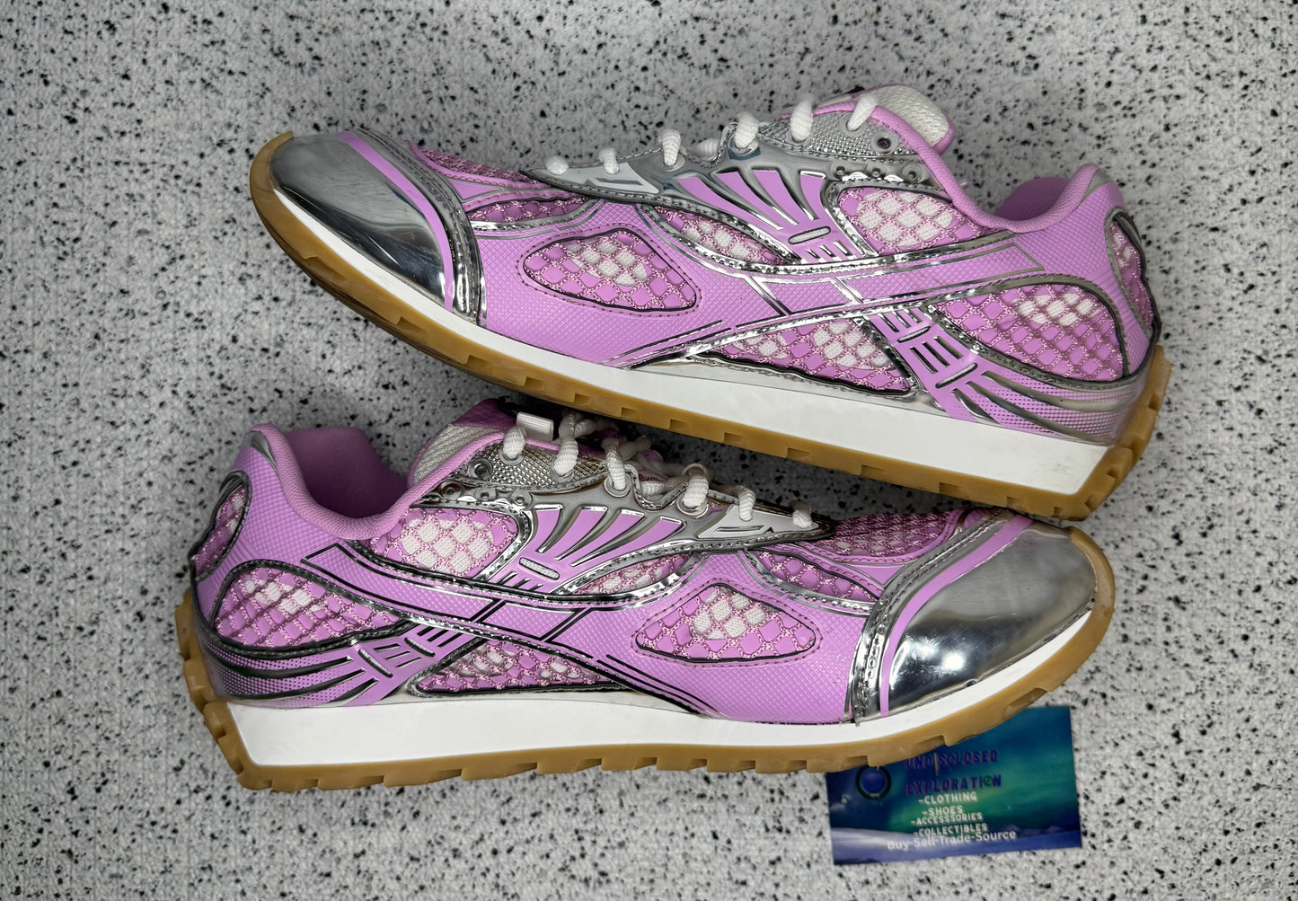 Bottega Veneta Orbit Sneaker Gloss Silver 10 Men/11.5 Women “Preowned”