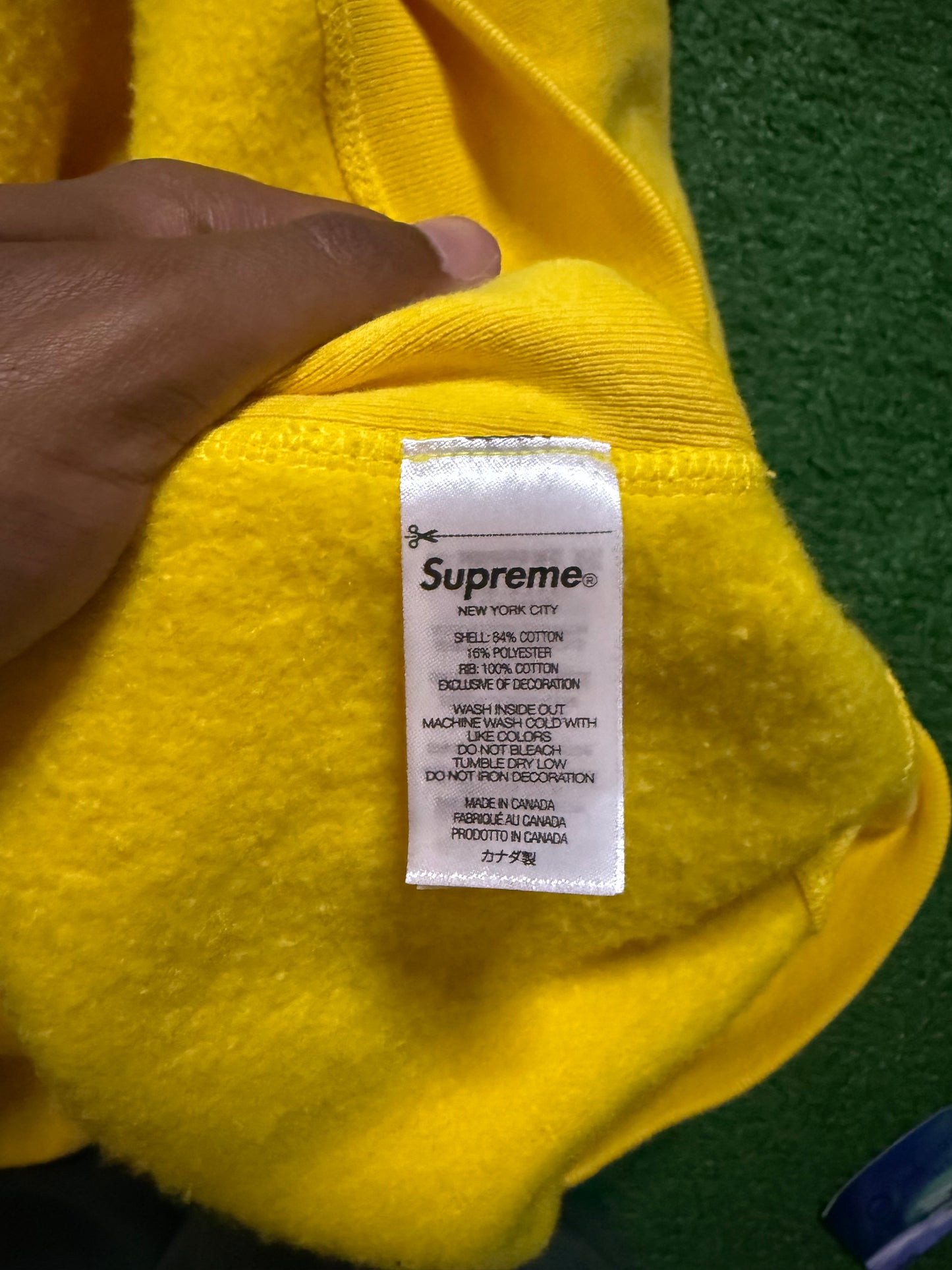 Supreme Raised Script Hoodie Yellow