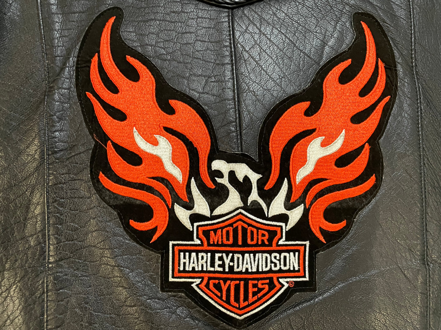 Vintage Harley Davidson leather eagle embroidered vest