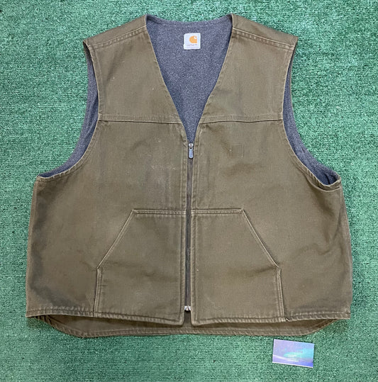 Vintage olive Carhartt Sherpa vest