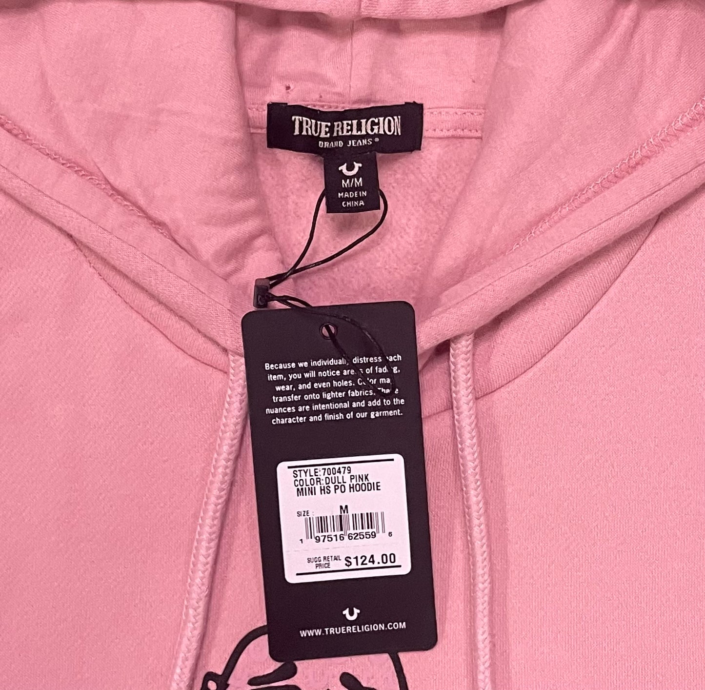 True Religion pink Buddha hoodie
