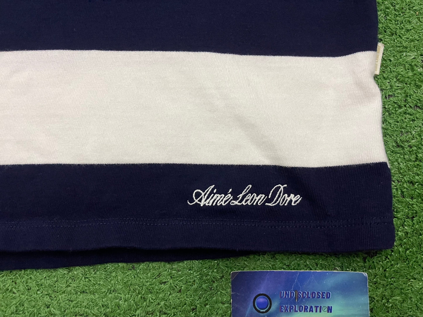 Aimé Leon Dore Blue Striped Polo Shirt