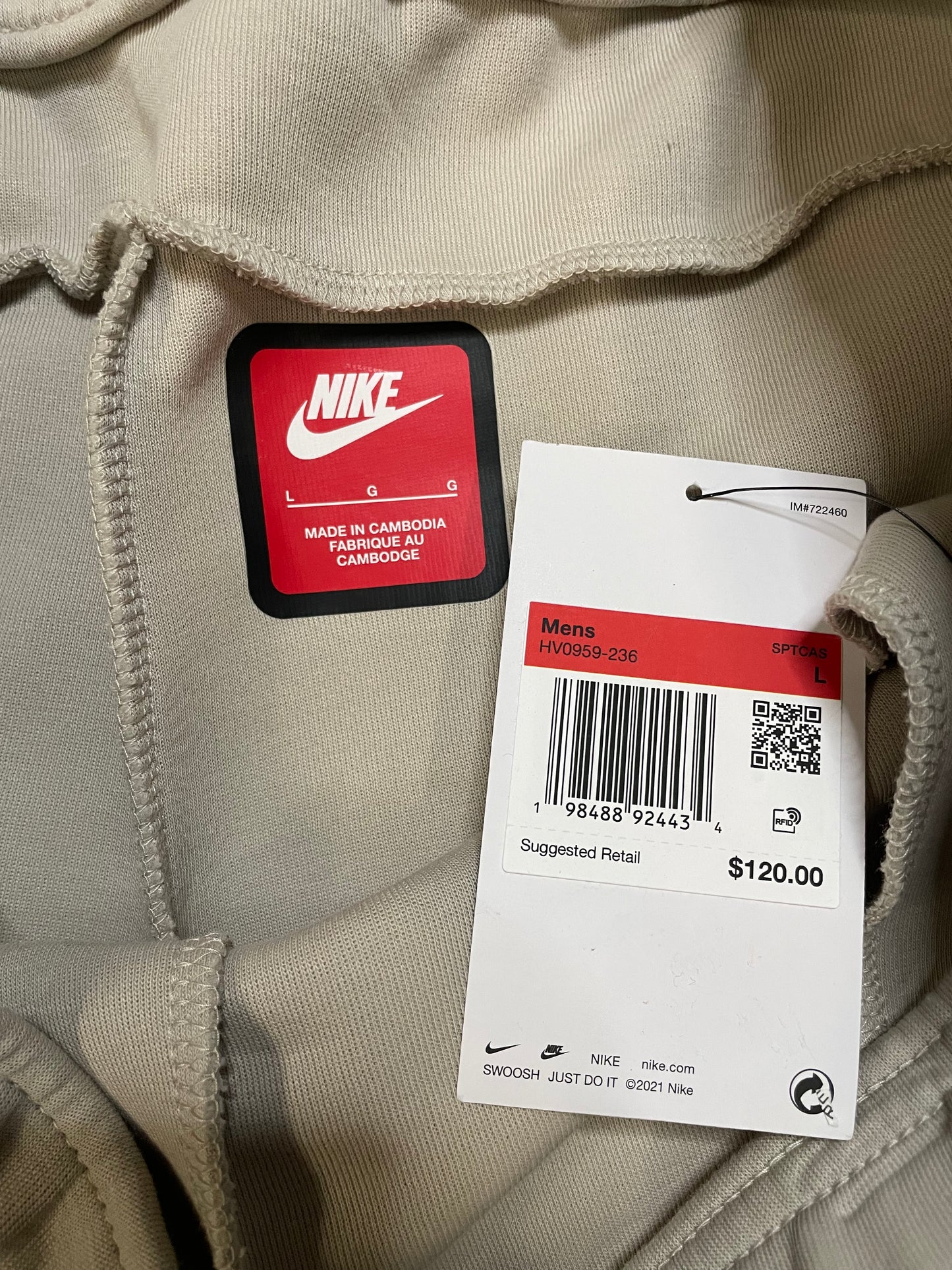 Nike Tech Fleece cream & black pants