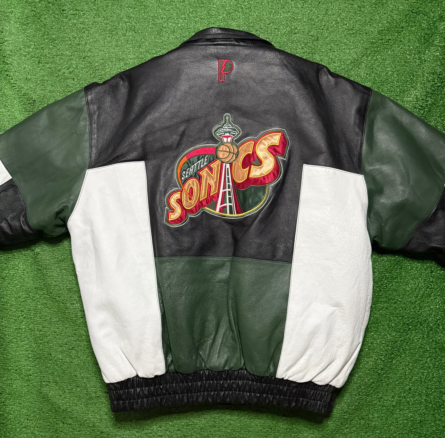 Vintage Seattle SuperSonics Leather Jacket Pro Player