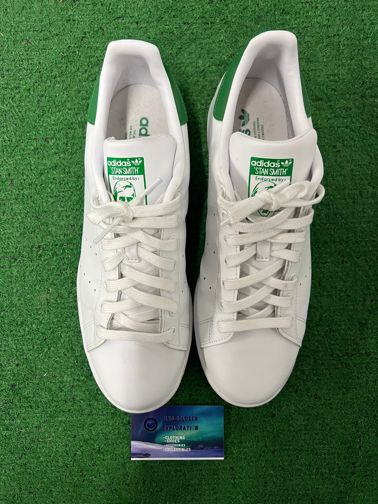 Adidas Stan smith white and green size 11men/12.5women