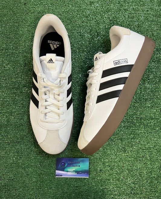 Adidas Vl court 3.0 white black gum size 14men/15.5women