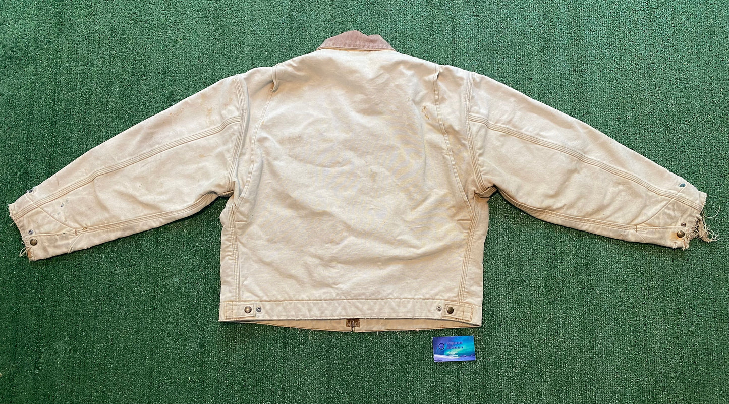 Vintage distressed embroidered Detroit Carhartt jacket