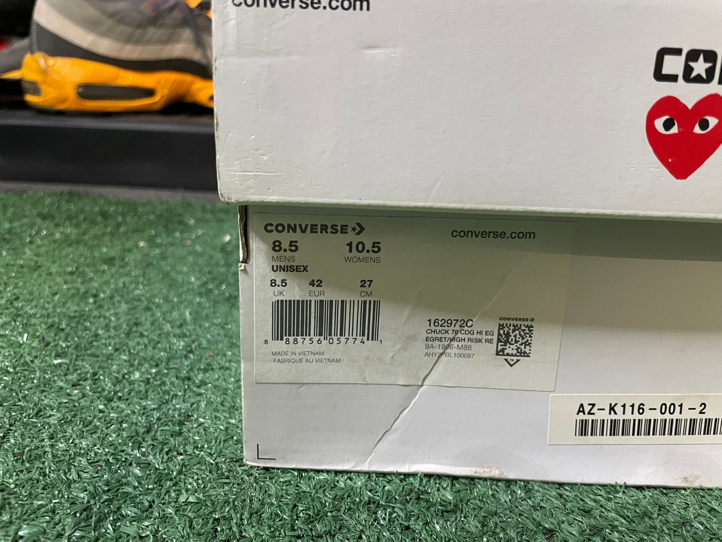 CDG X converse multi heart high top size 8.5men/10women