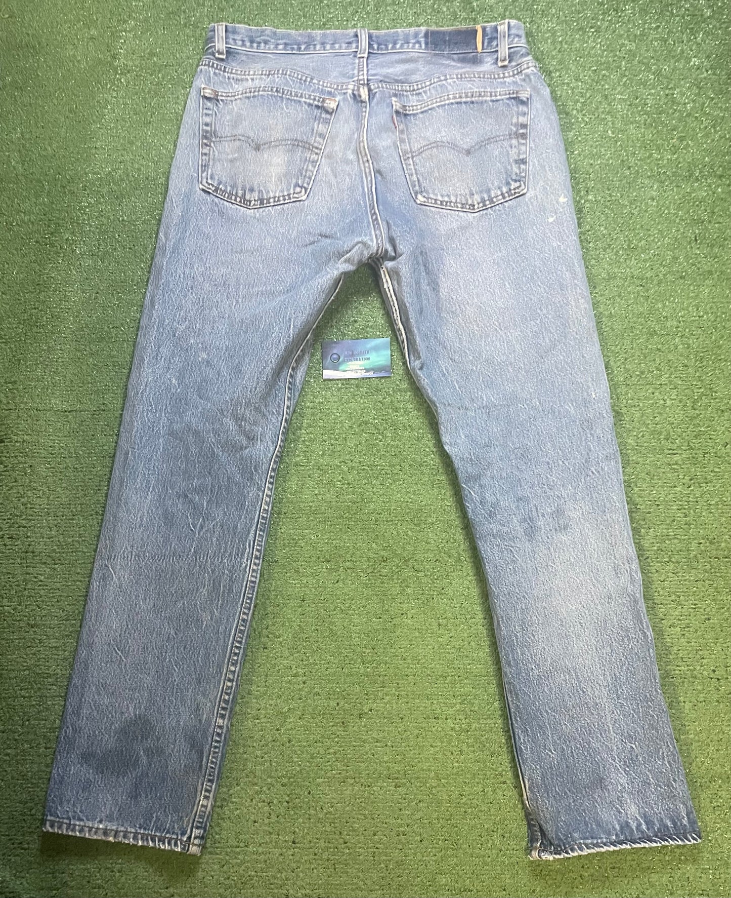 Levi light wash faded blue jeans