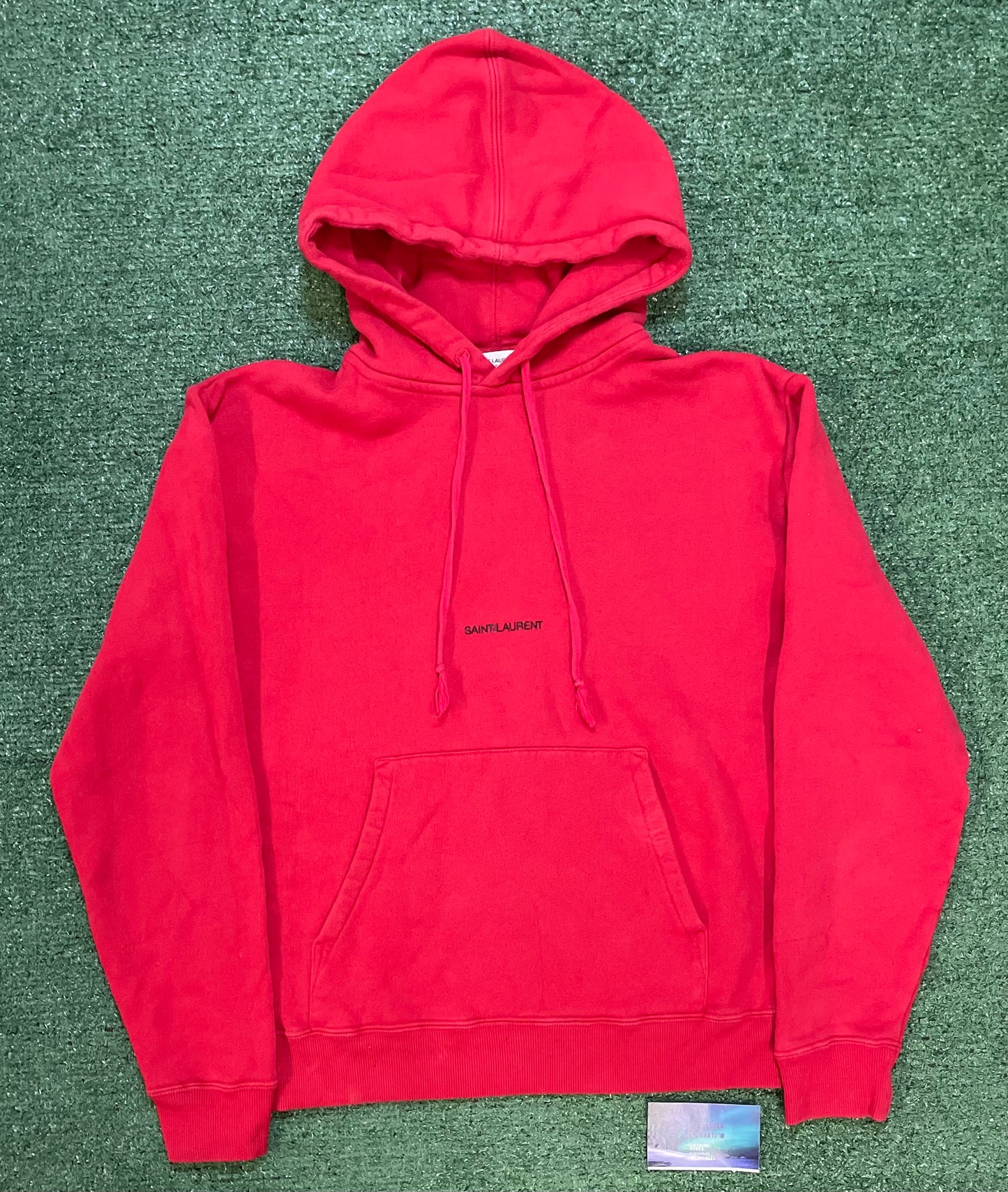 Saint Laurent logo red hoodie