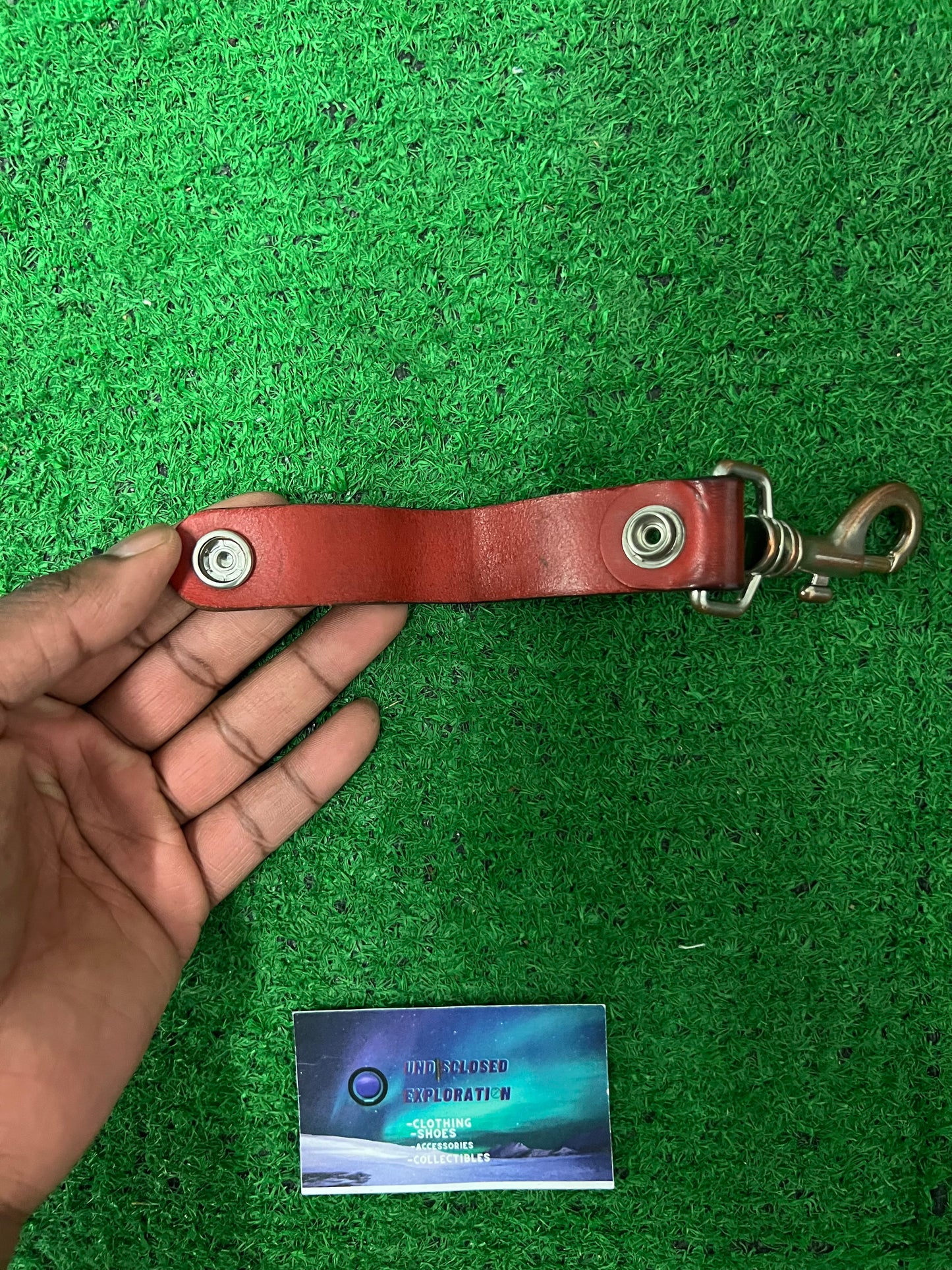 Supreme red leather keyloop