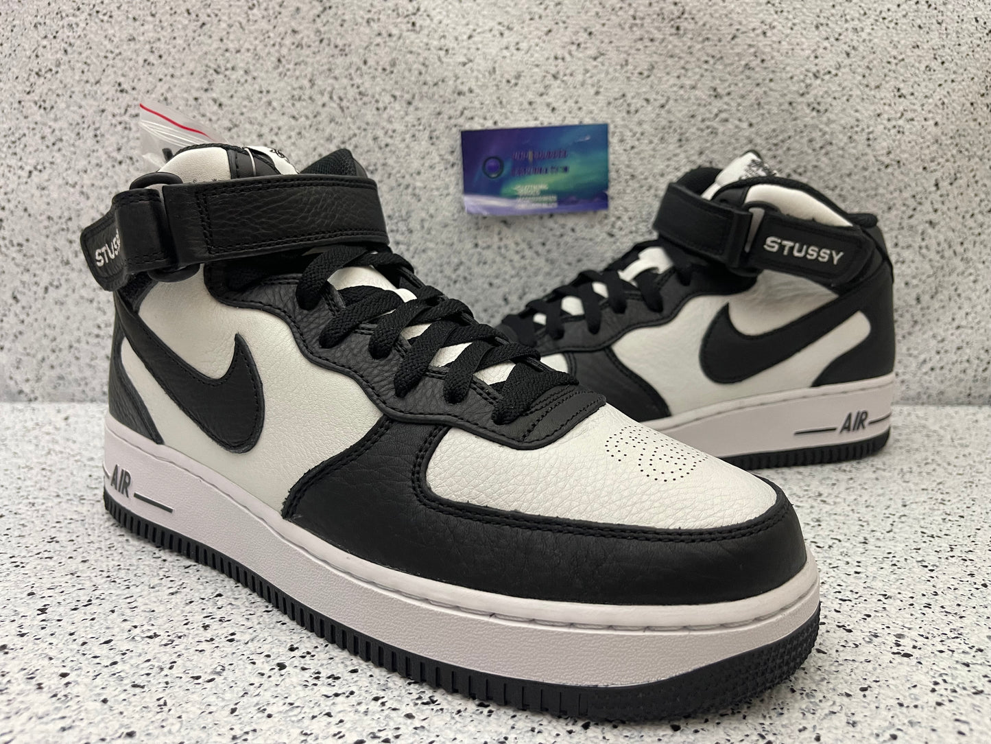Nike Stussy Air Force 1 Mid Light Bone Black