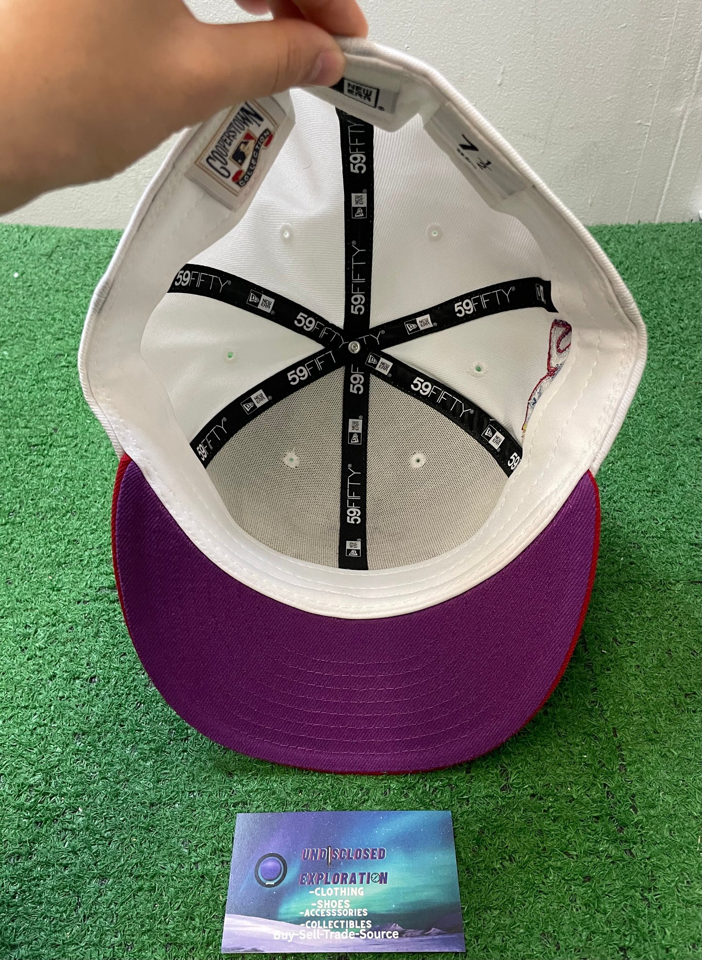 Seattle Mariners white and red 20th anniversary new era fitted hat