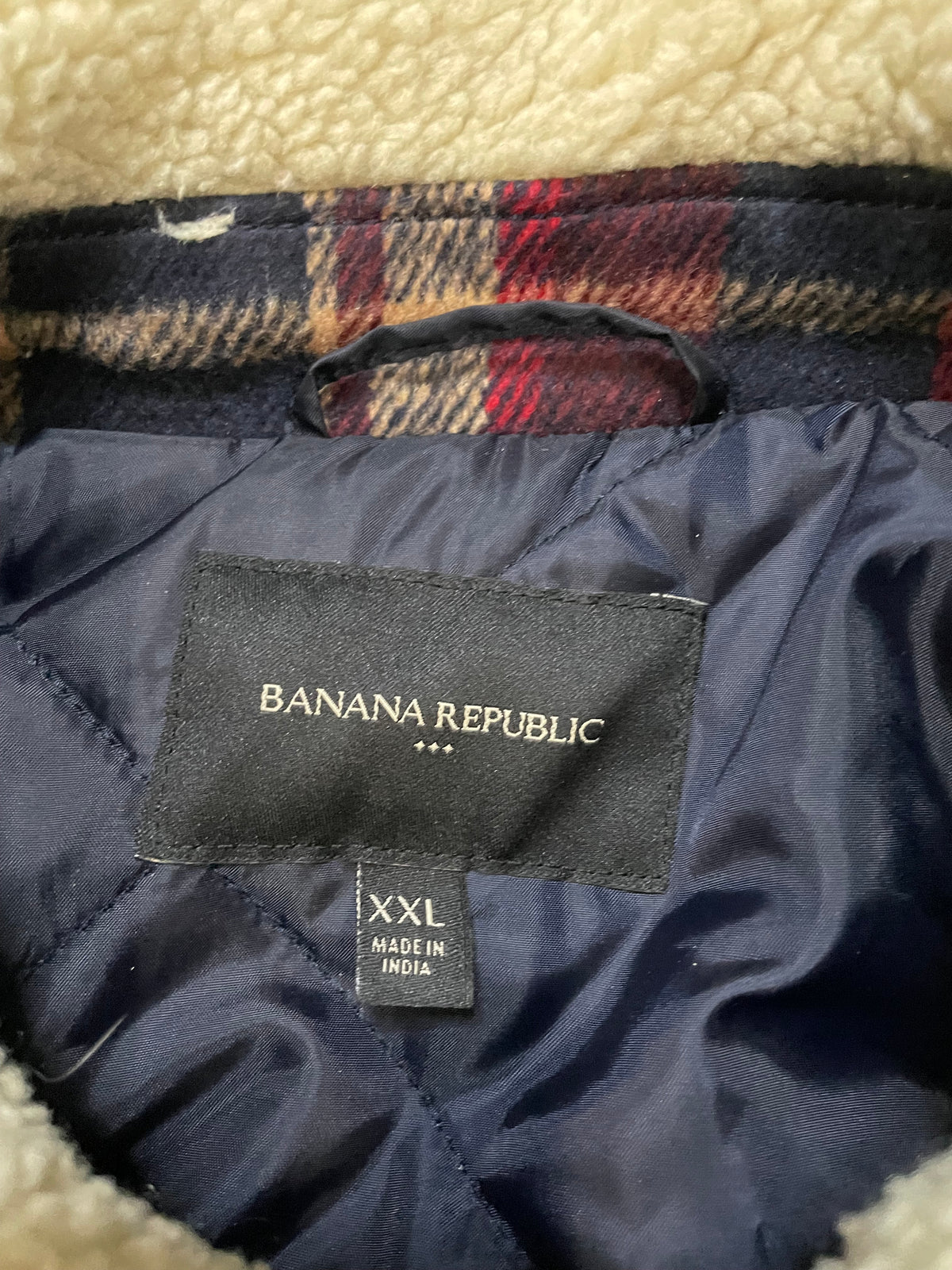 Banana Republic plaid Sherpa flannel