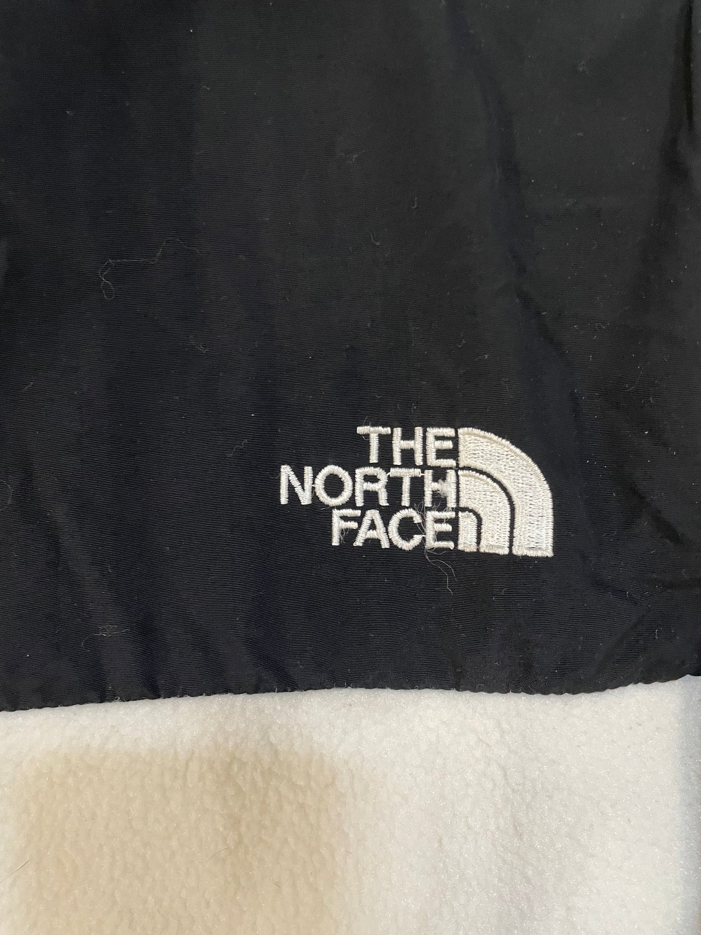 North face Denali white and black fleece jacket