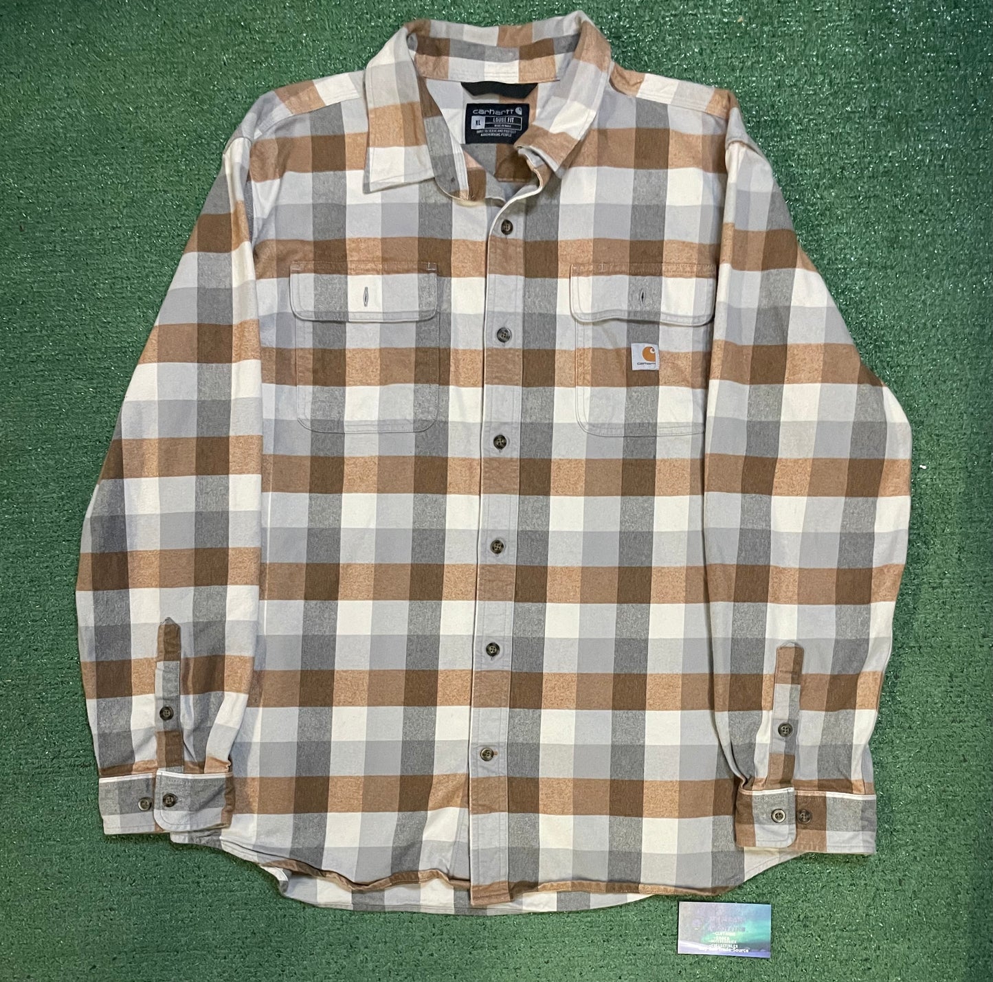 Carhartt grey and brown flannel