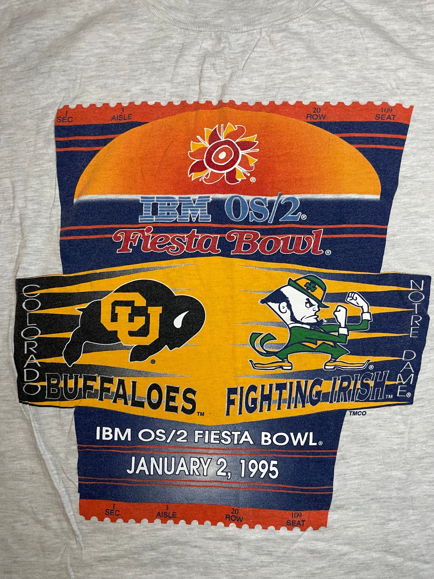 Vintage 1995 fiesta bowl Notre dame Vs Colorado tee