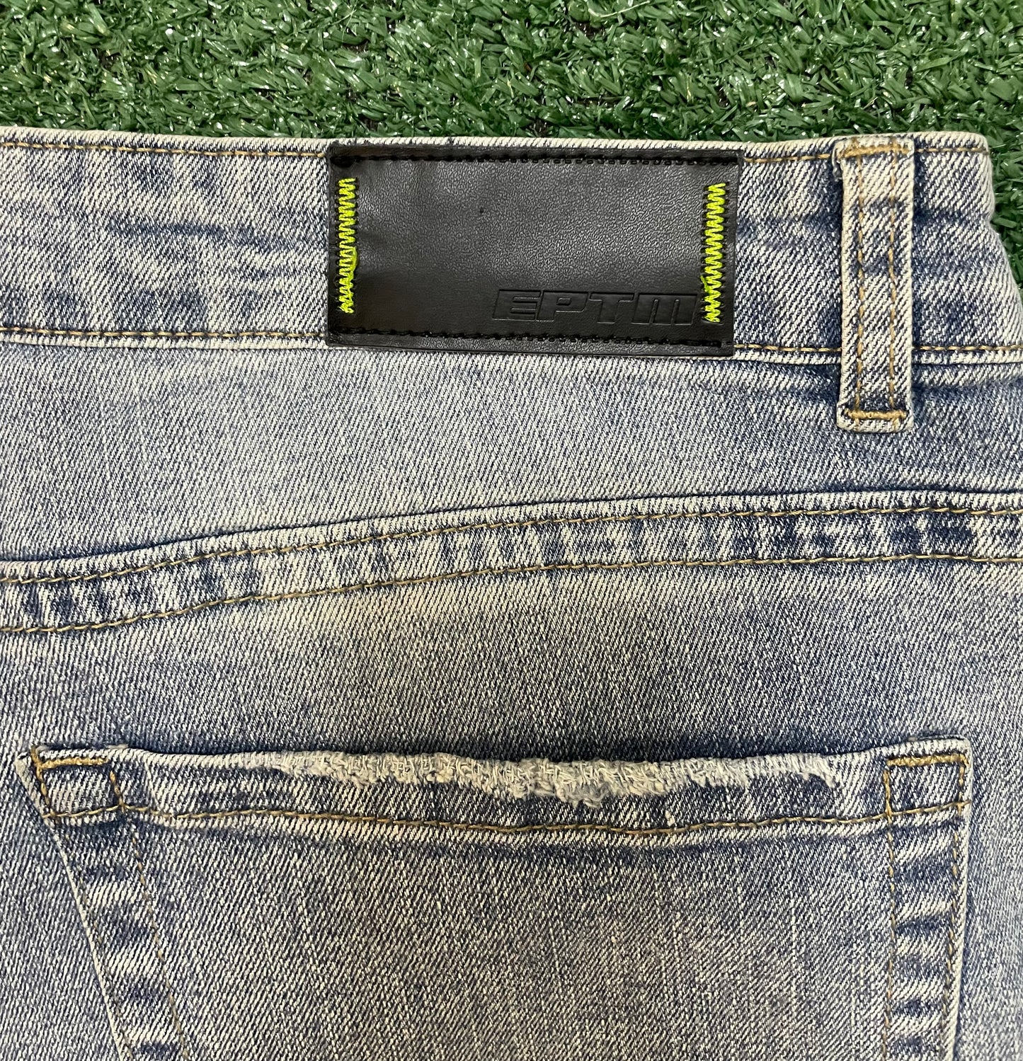 Eptm white paisley denim jeans