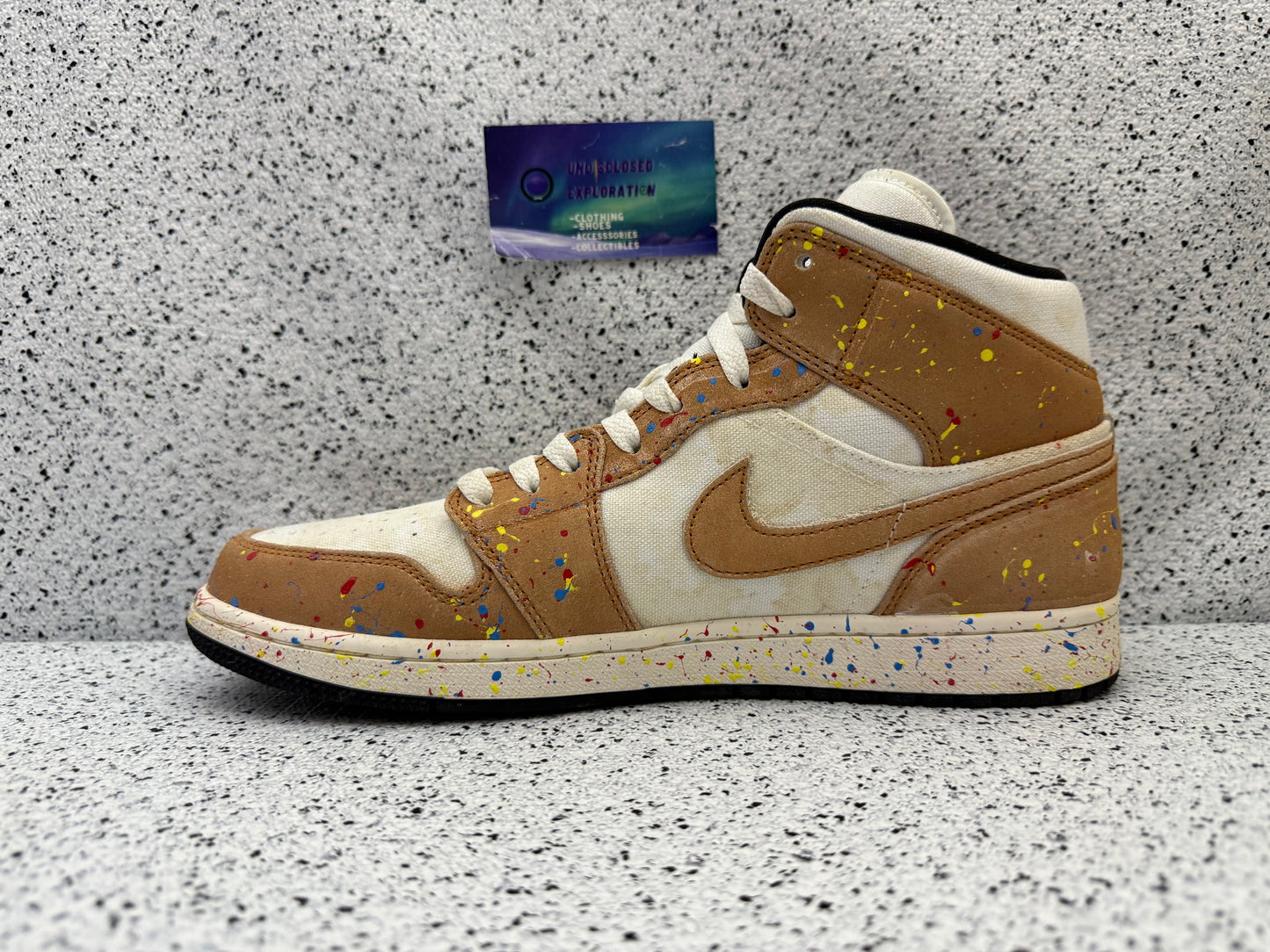 Jordan 1 Mid Brushstroke Paint Brush 11 Men/12.5 Women “Preowned”