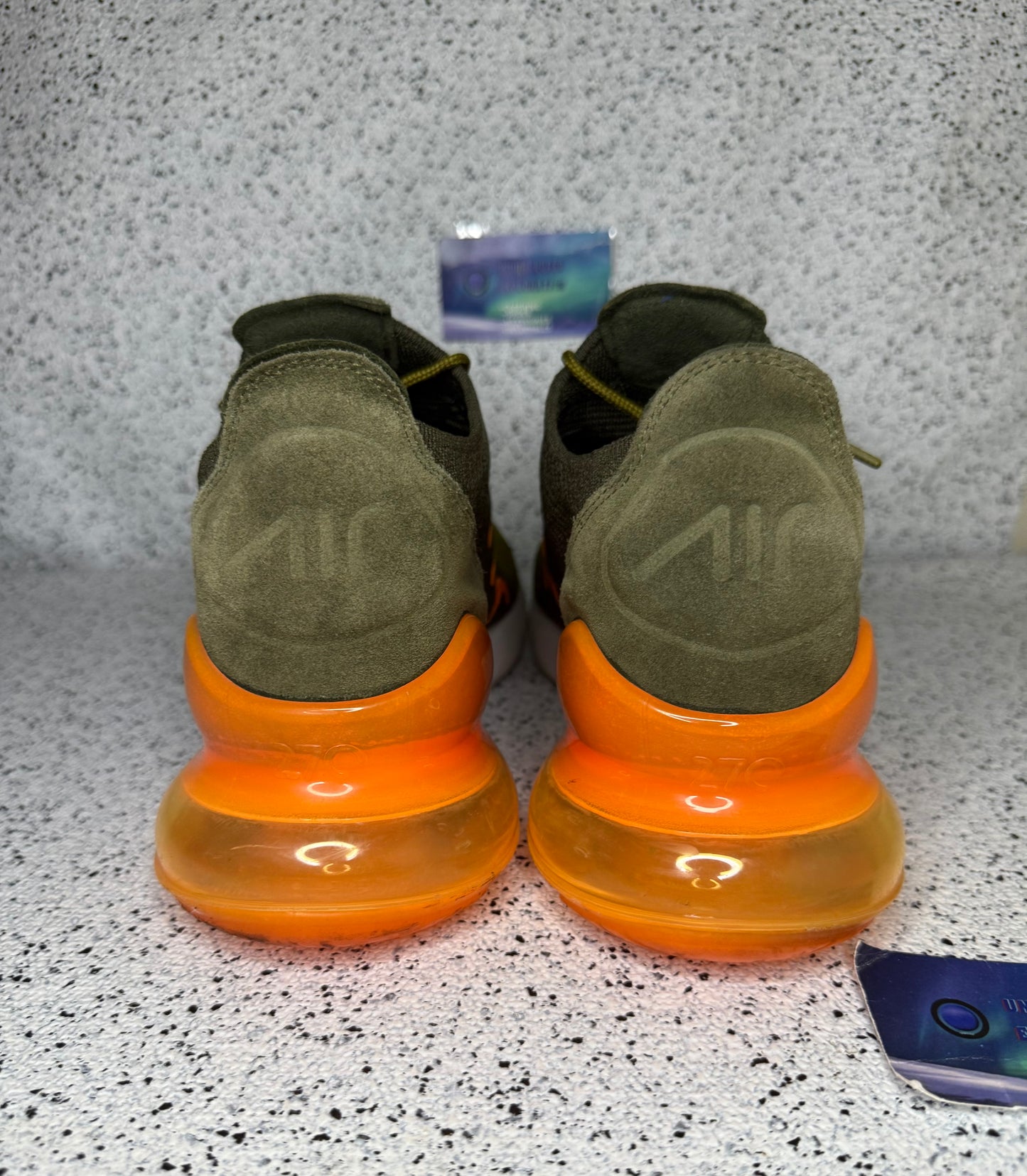 Air Max 270 Flyknit Olive Flake 11 Men/12.5 Women “Preowned”