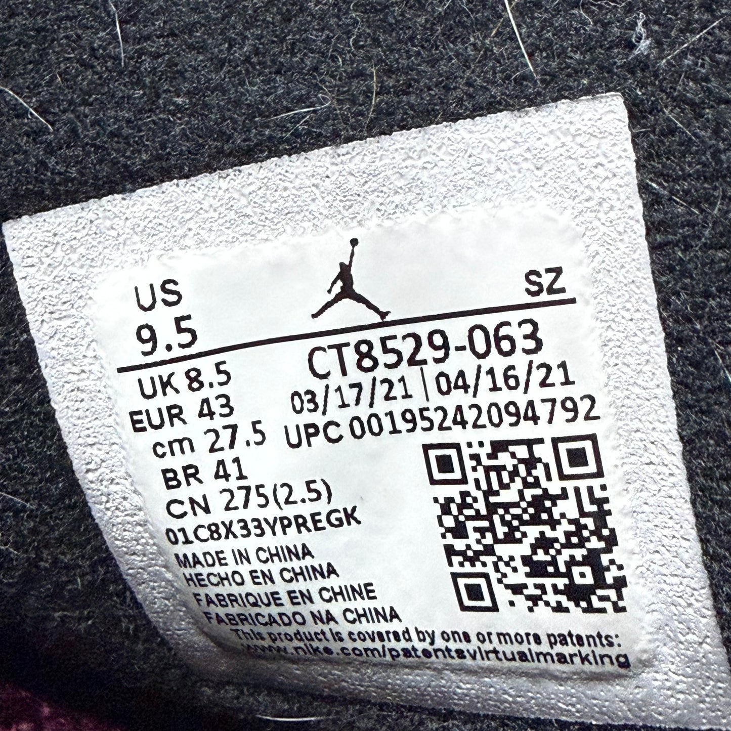 Jordan 6 Bordeaux 9.5 Men “Preowned”