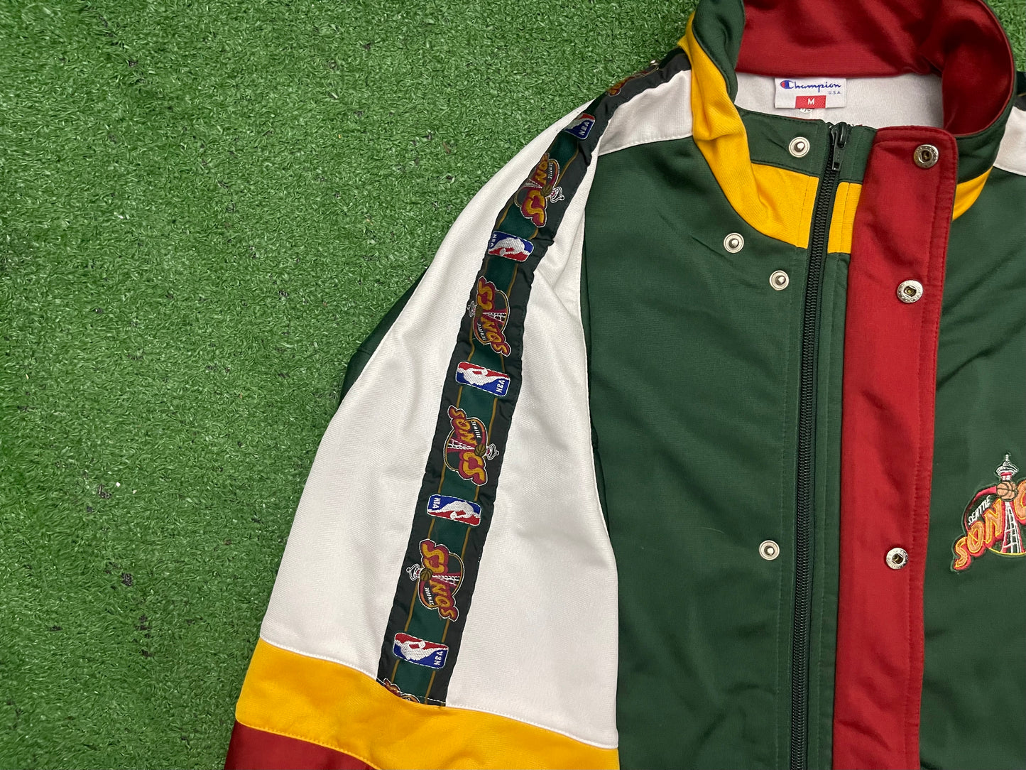 Vintage Seattle Super Sonics Warm Up Zip Up