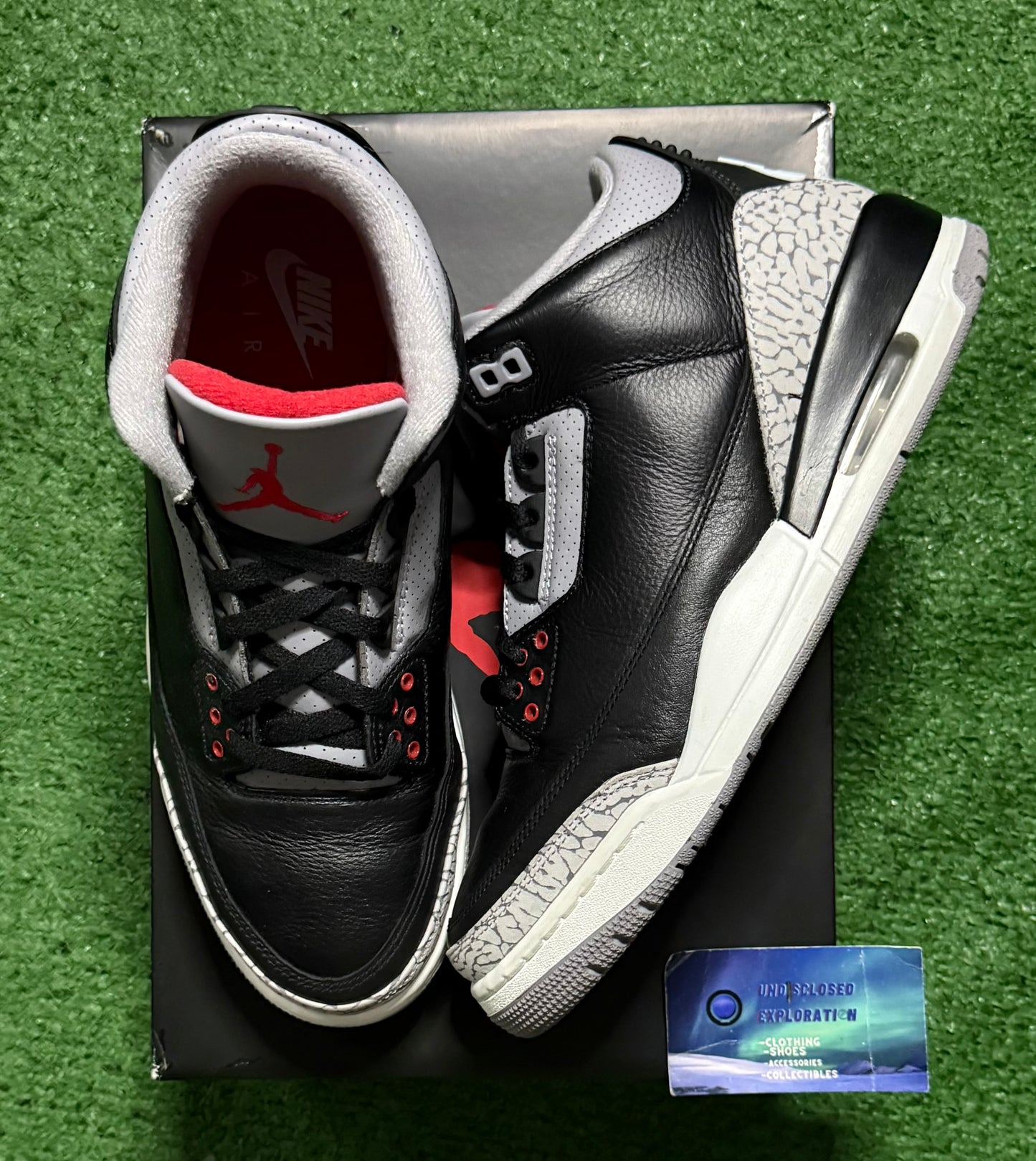 Jordan 3 Black Cement 10 Men/11.5 Women “Preowned”