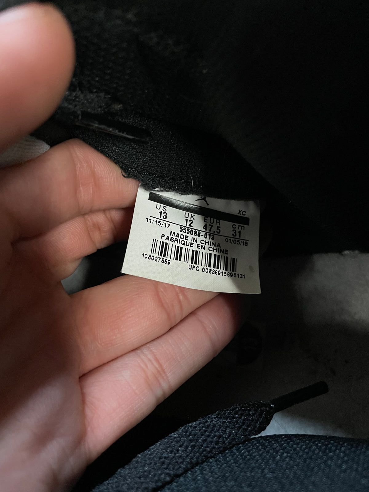 Air Jordan 1 shadow 2018 size 13men/14.5women
