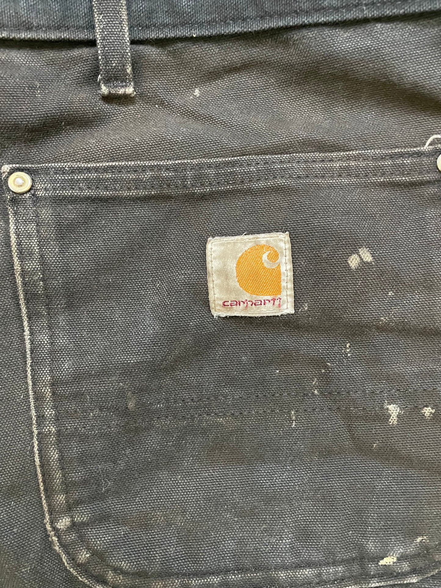 Carhartt black double knees distressed shorts